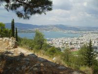 uitzicht op Volos vanaf de heuvel Goritsa